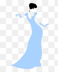 Lovely Woman In A Blue Dress Png Svg Clip Art For Web - Woman Art Deco Silhouette Emoji,Blue Emoji Dress