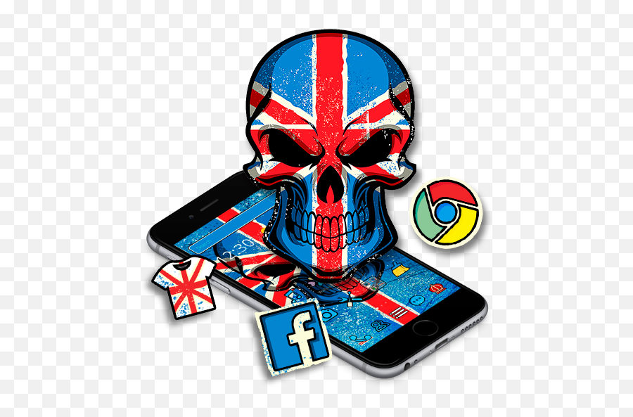 Union Jack Flag Skull Theme U2013 Apps No Google Play - T Shirt Sticker Design Png Emoji,Emoji Bandeira Do Brasil