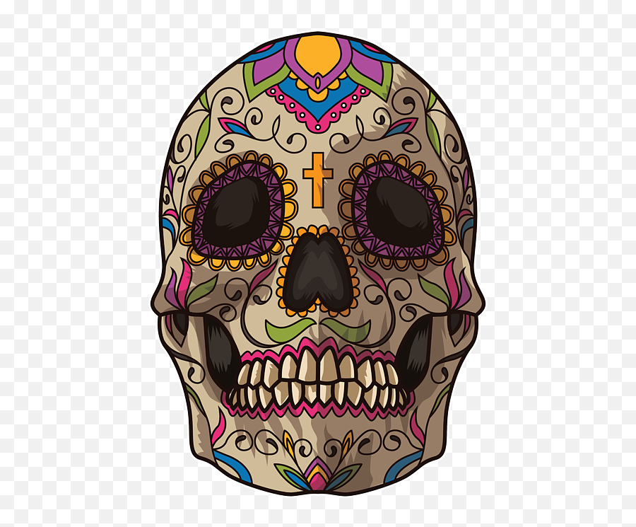 Sugar Skull Dia De Los Muertos Mexican Holiday Round Beach Towel - Sugar Skull Dia De Los Muertos Emoji,Skull Emoticon Small