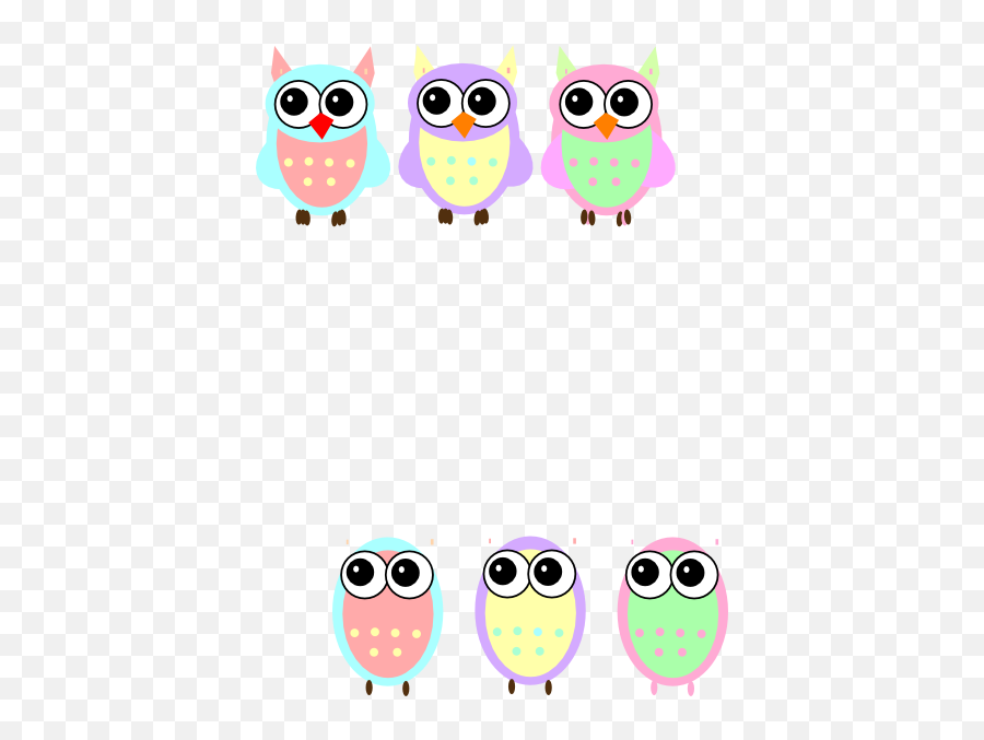 Pastel Baby Owls Clip Art At Clkercom - Vector Clip Art Clip Art Emoji,Emoticon Owl Eyes