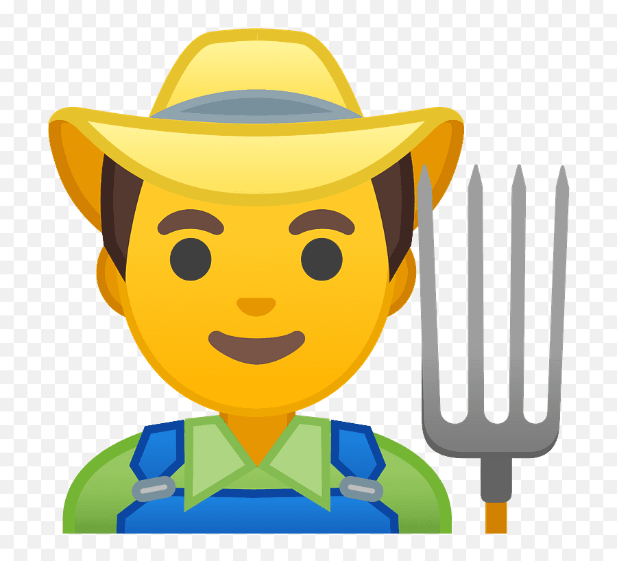 Man Farmer Emoji Clipart Free Download Transparent Png - Hombre Haciendo Agricultura Animado,Cow Boy Emoji