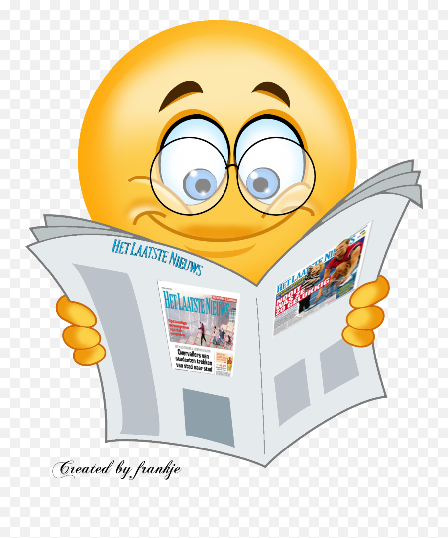 Smiley Studierend - Smiley Die Krant Leest Emoji,Emoticon J