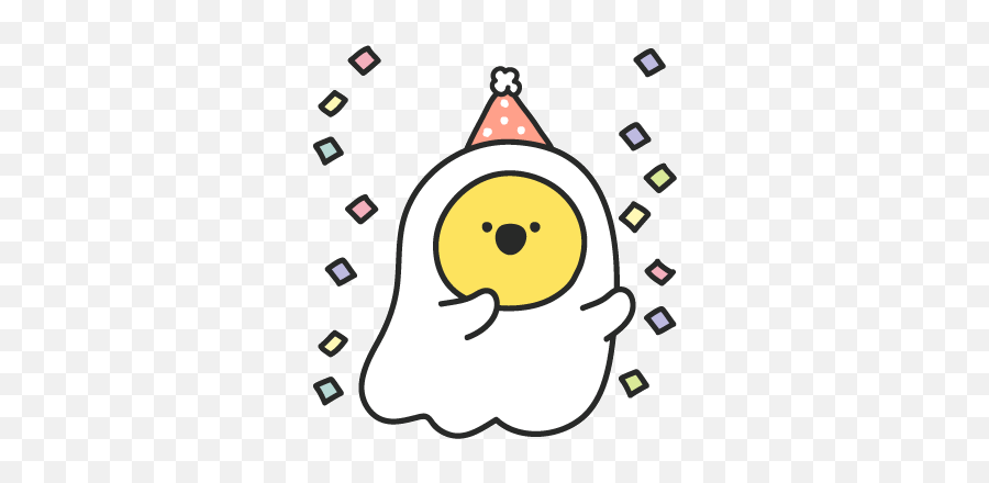 Egg Ghost Sticker - Dot Emoji,Gudetama Keyboard Emoticon