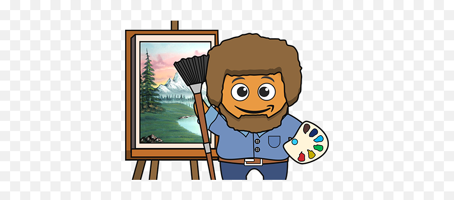 Peccy Projects Photos Videos Logos Illustrations And - Mountain Lake Painting A La Bob Ross 1 Emoji,Bob Ross Subscriber Emoticons