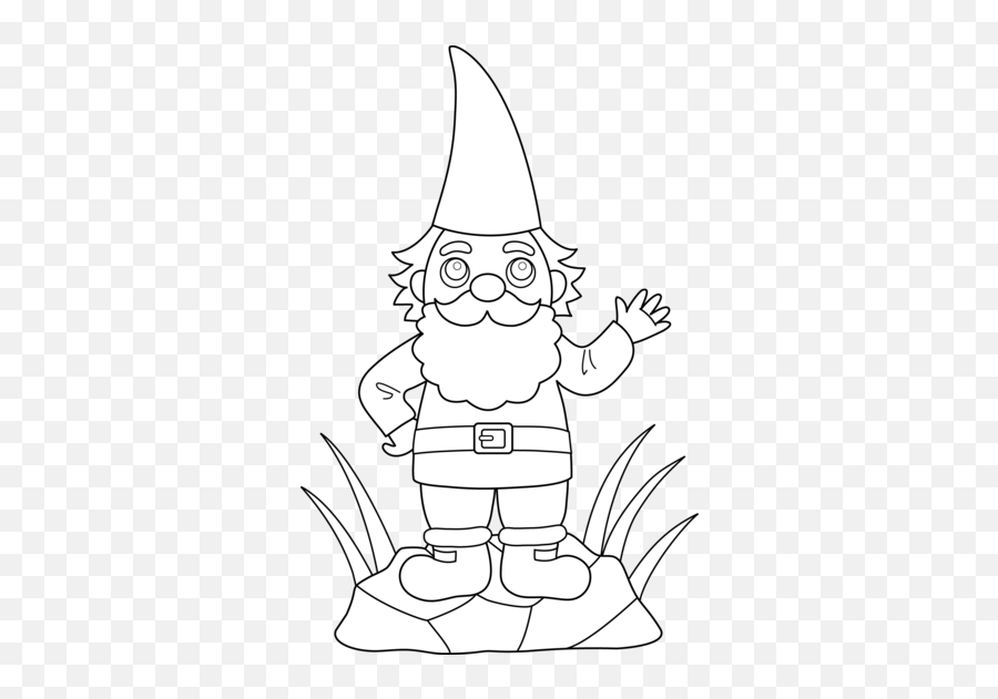 Gnomes Clipart - Cartoon Gnome Colouring Page Emoji,Garden Gnome Emoji