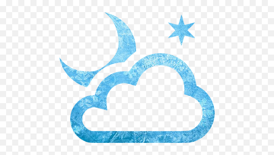 Ice Partly Cloudy Night Icon - Free Ice Weather Icons Ice Emoji,Emoji Snow Icon