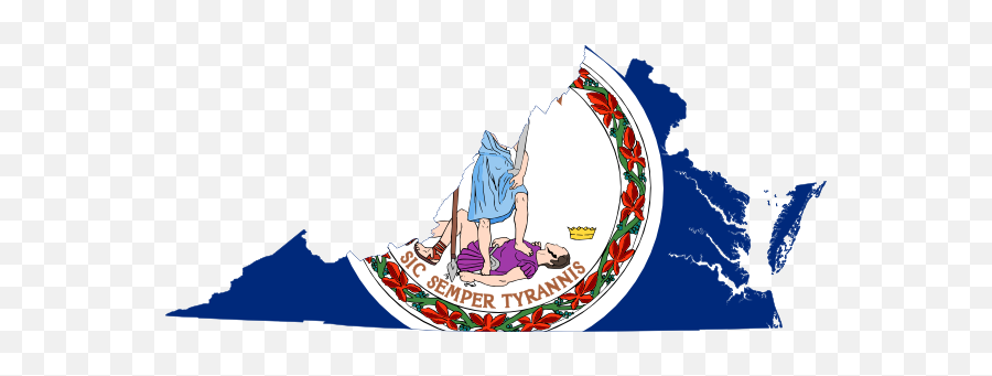 Flag Map Of Virginia Clip Art At Vector - Virginia Flag Emoji,Virginia Flag Emoji
