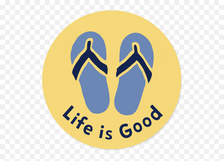 Accessories Flip Flops Lig Circle Sticker Life Is Good - Life Is Good Flip Flop Emoji,Emoji Slippers For Men