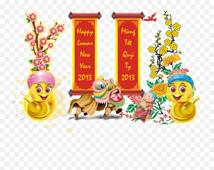 Clipart Happy Chinese New Year Clipart - Happy Lunar New Year Vietnamese Clipart Emoji,Emoji Happy New Year 2013