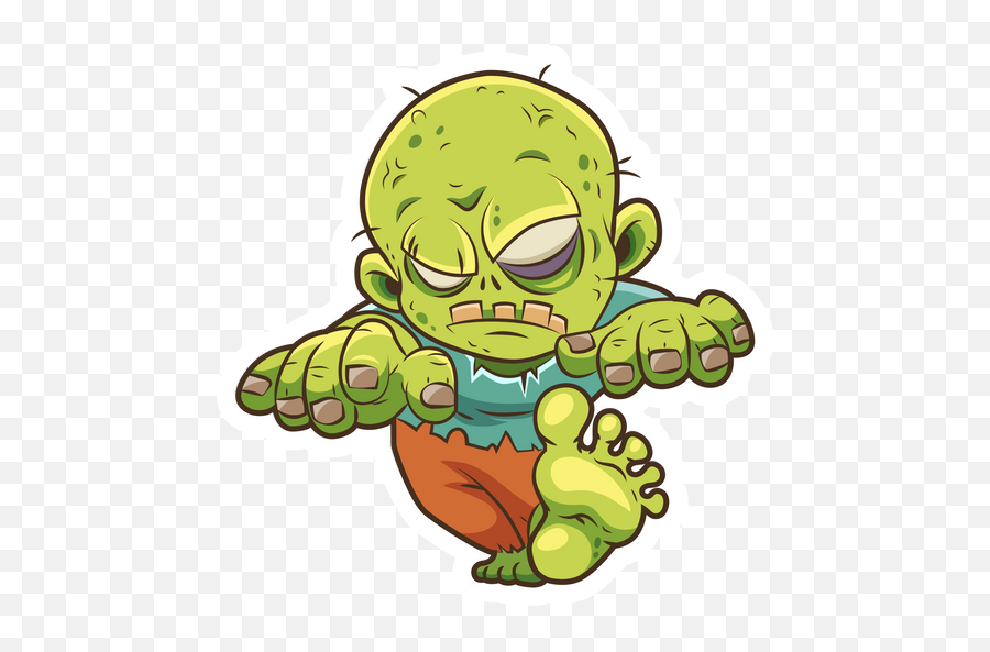 Walking Cartoon Zombie Sticker - Sticker Mania Cartoon Zombie Baby Emoji,Zombie Emoji