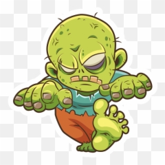 Walking Cartoon Zombie Sticker - Sticker Mania Cartoon Zombie Baby Emoji,Zombie Emoji