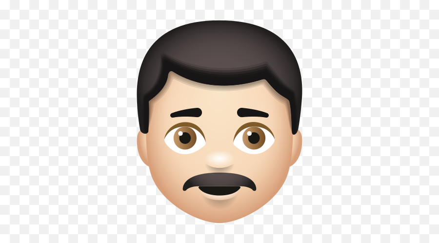 Man With Mustache Light Skin Tone Icon - Light Skin Boys With Curly Hair Curly Emoji,Mustache Emoji