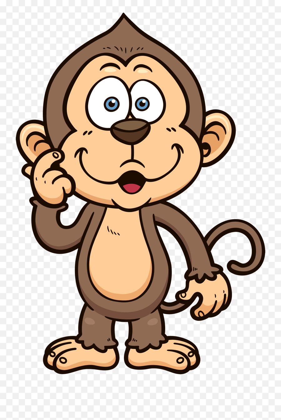 Eyelashes Clipart Cartoon Character - Monkey Cartoon Png Emoji,Wildebeest Animated Emoticon
