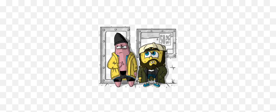 Pat Silent Bob - Cool Cartoon For T Shirt Prints Emoji,Spongebob Squarepants Emojis