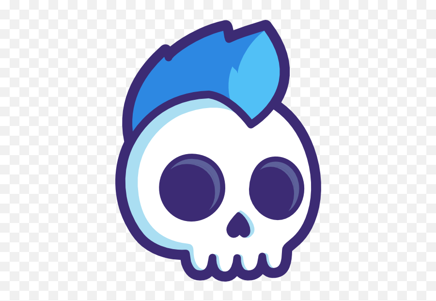 Mohawk Skull Sticker - Caveira Desenho Cartoon Emoji,Skull And Crossbones Emoji
