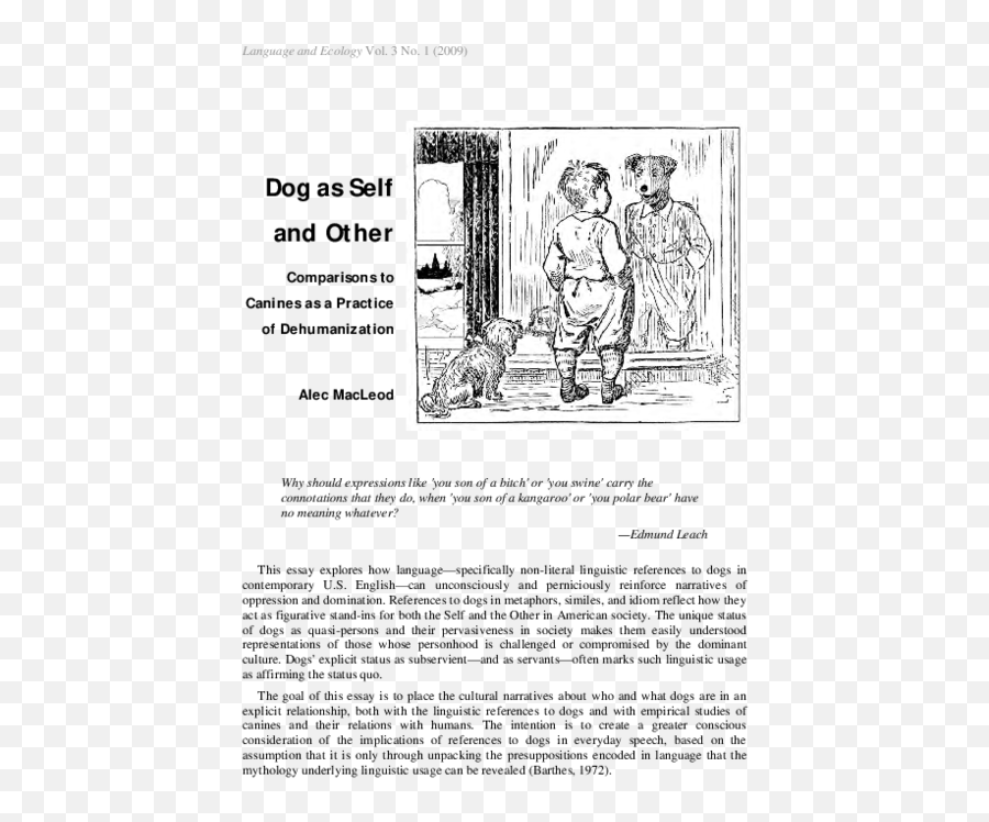 Pdf Dog As Self And Other Alec Macleod - Academiaedu Document Emoji,Dog Emotions Far Side