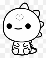 Desenhos Kawaii Para Colorir E Imprimir - Cute Kawaii Dinosaur Emoji,Desenho Emojis Para Colorir