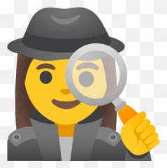 Woman Detective Emoji - Female Investigator Emoji,Emoji Girl Magnifying Glass Earth