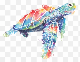 Sea Turtle Painting - Watercolor Sea Turtle Vector Emoji,Turtle Emotions Pritnable Cards