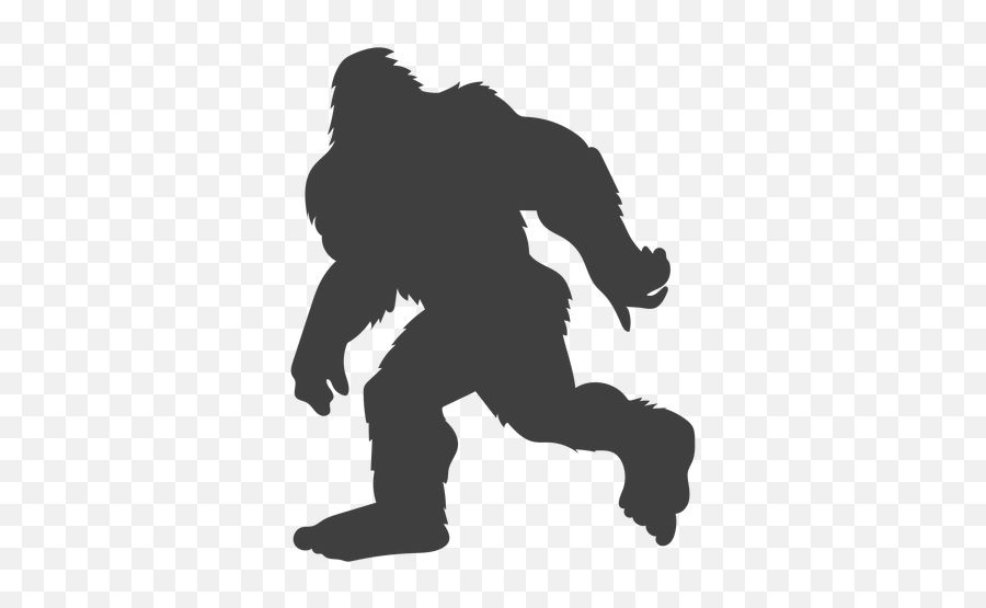 Running Hairy Bigfoot Sasquatch Black - Bigfoot Transparent Background Emoji,:bigtoot: Emoticon