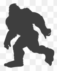 Running Hairy Bigfoot Sasquatch Black - Bigfoot Transparent Background Emoji,:bigtoot: Emoticon