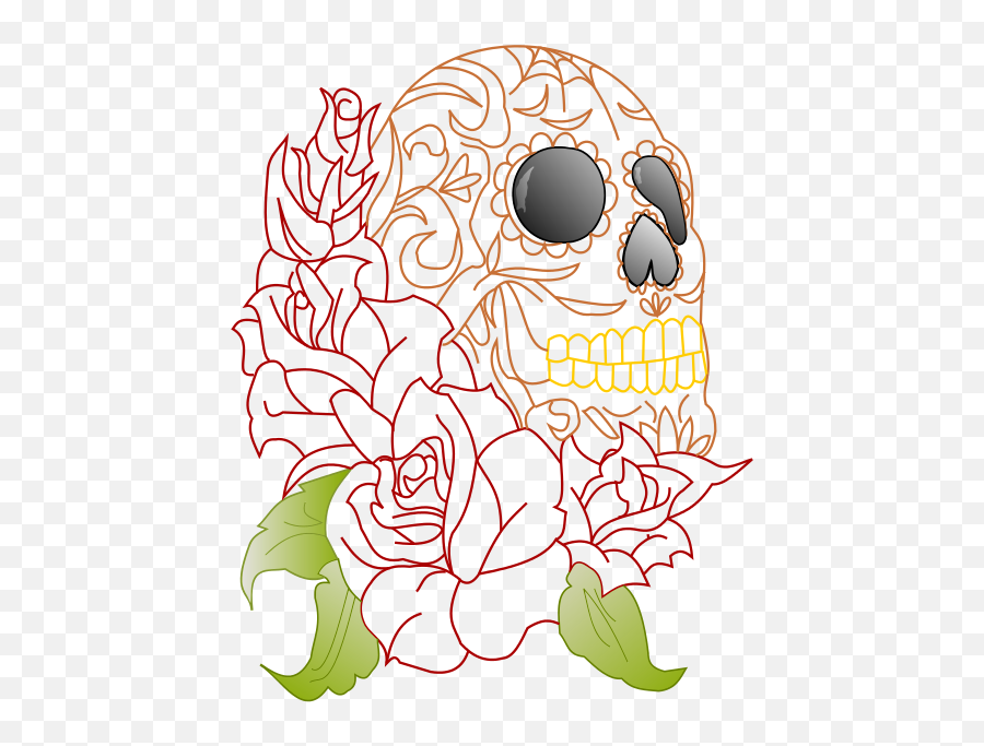 Free Clip Art Skull Emoji,Sugar Skull Emoticon