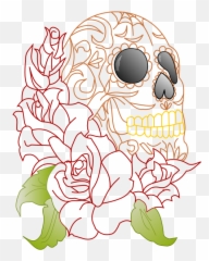 Free Clip Art Skull Emoji,Sugar Skull Emoticon
