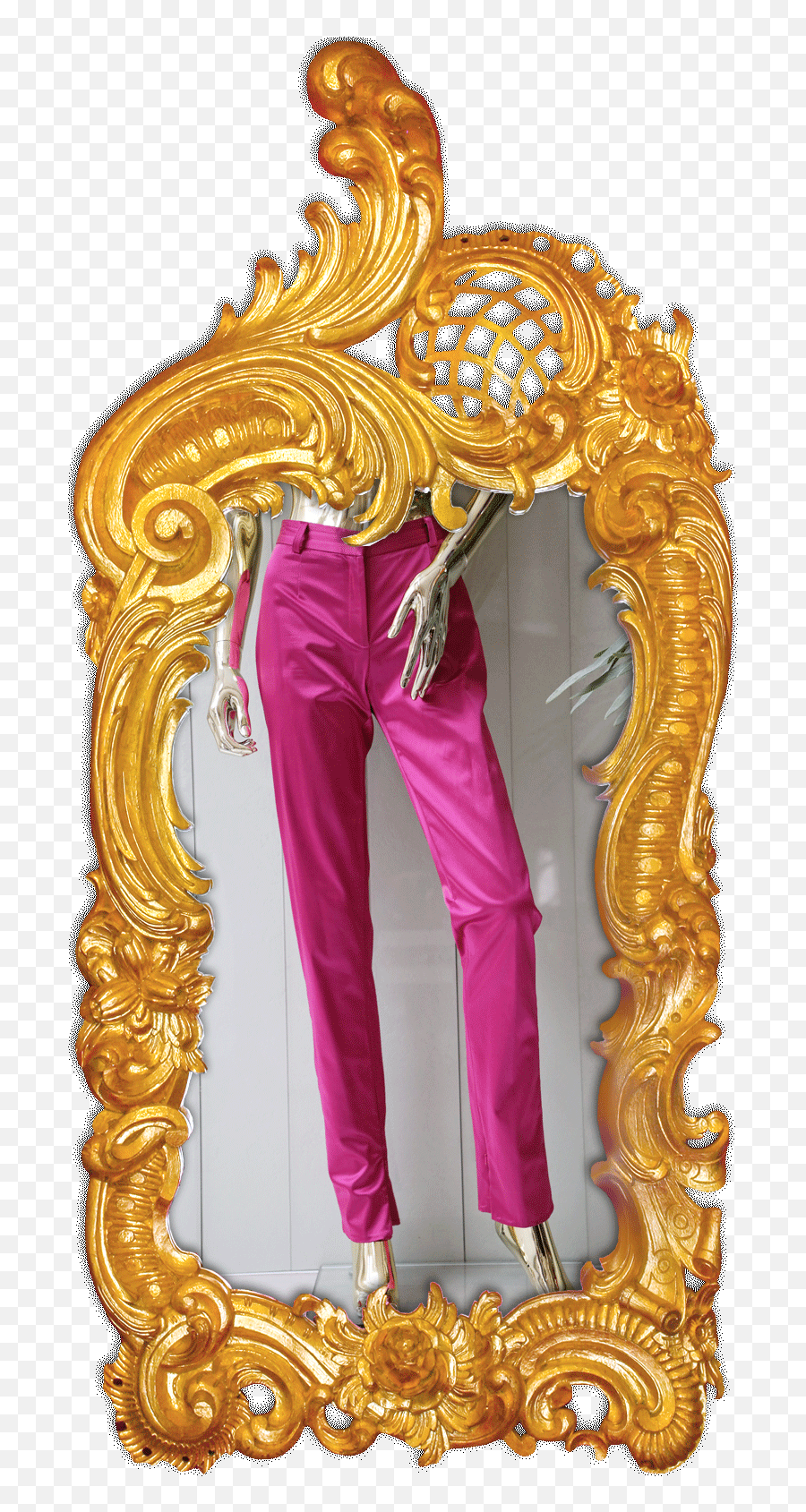 Pink Mirror Trousers With Pink - Yellow Emoji,Mirroring Emotions