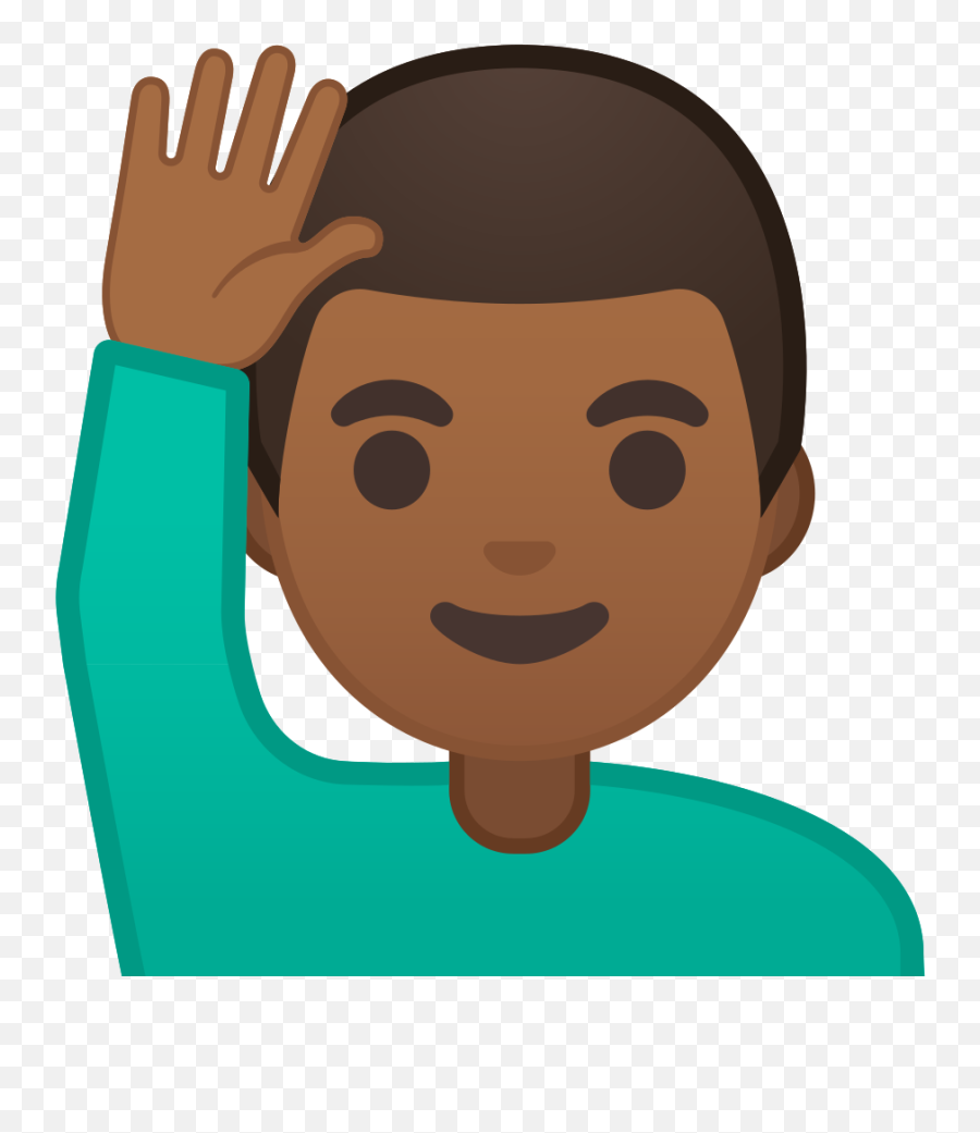 Man Raising Hand Medium Dark Skin Tone - Raising Hand Emoji,Raising Hands Emoji