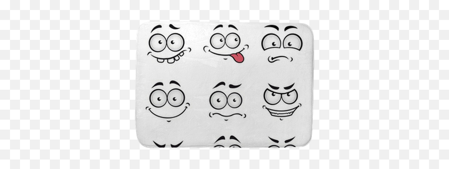 Cartoon Faces With Different Emotions Bath Mat U2022 Pixers - We Live To Change Dot Emoji,Faces Expressing Different Emotions