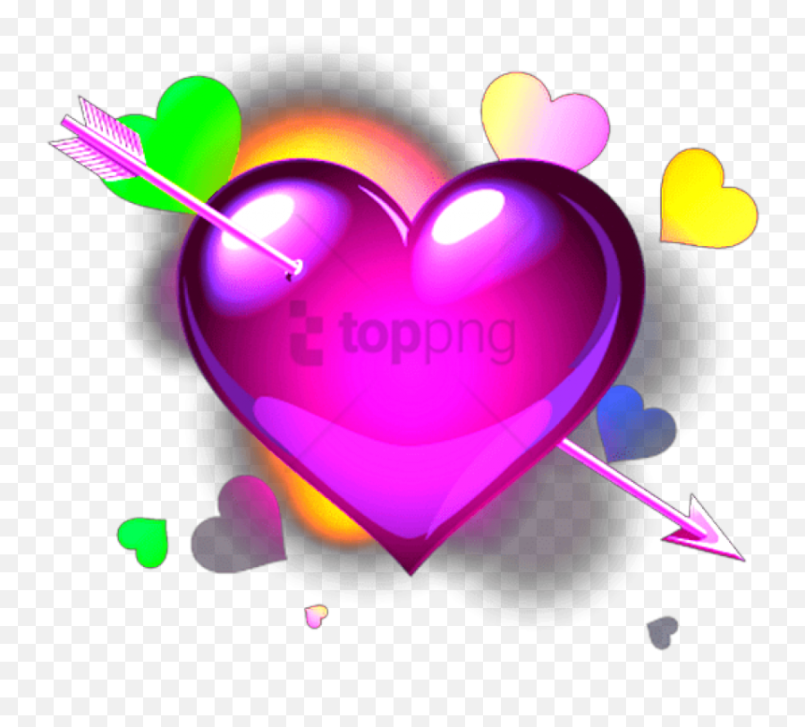 Heat Clipart Color Heart Heat Color Heart Transparent Free - Emoji Heart With Arrow,Colored Heart Emoji