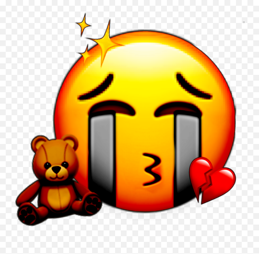 Sad Brokenheart Bear Emoji Sticker - Sad Teddy Emoji,Bear Emoji