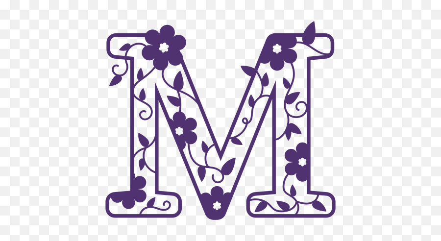 Floral Alphabet Letter M - Alfabeto Floral Letra M Emoji,M&m Emoticon Pics 2016