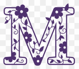 Floral Alphabet Letter M - Alfabeto Floral Letra M Emoji,M&m Emoticon Pics 2016