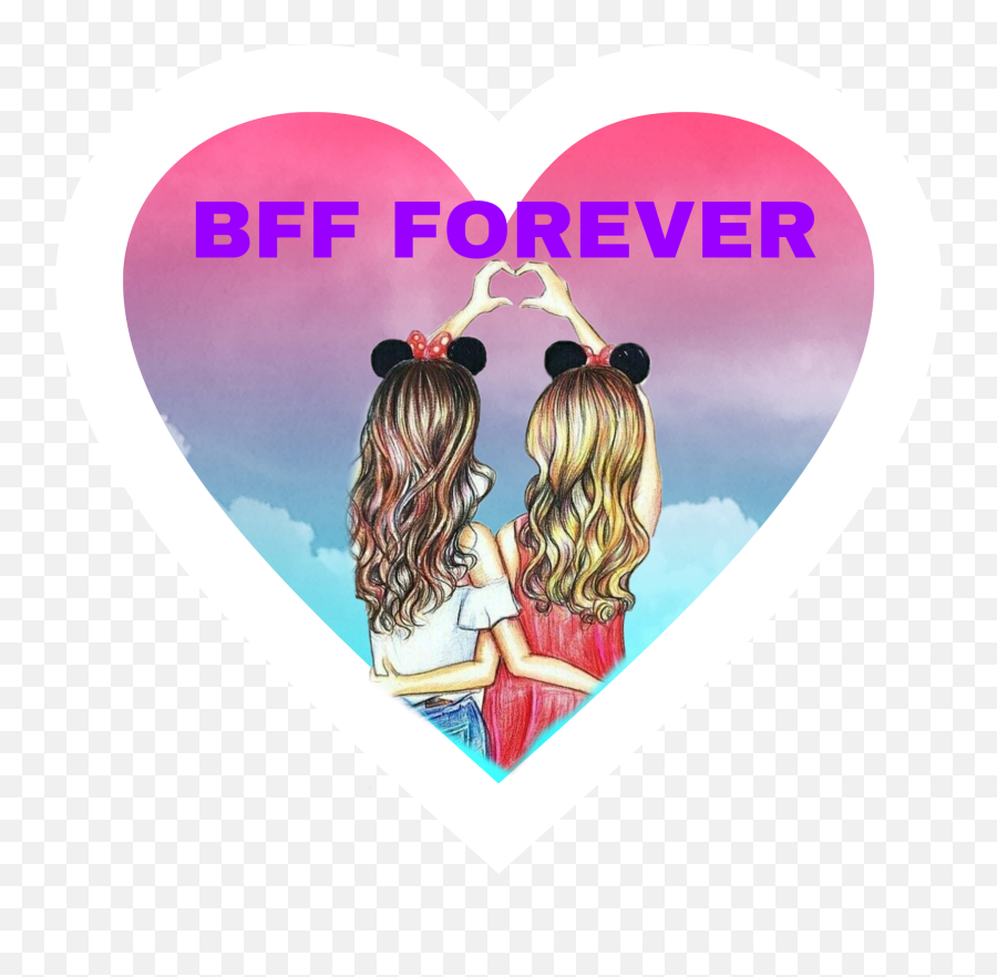 Bff Squad Sticker - Drawing Girl Best Friend Emoji,Emoji Wallpaper Bff
