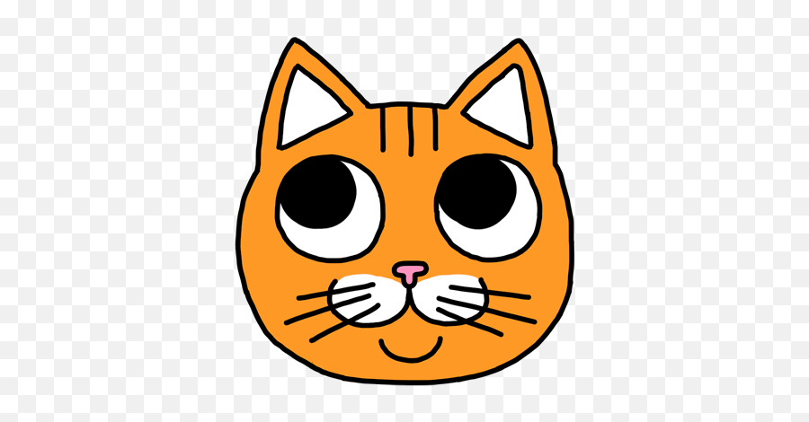 Orange Cat Stickers - Orange Cat Face Cartoon Emoji,Orange Cat Emoji
