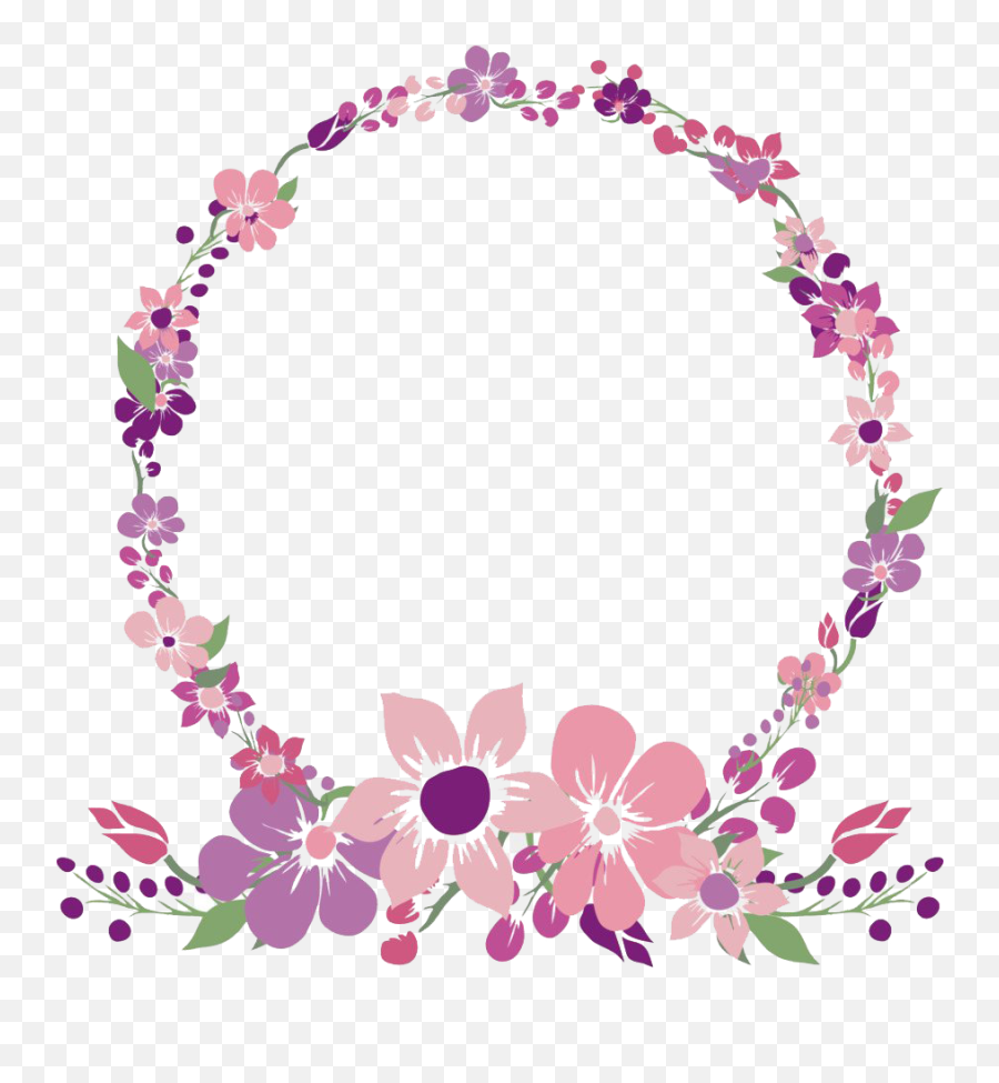 Round Poppy Flower Frame Png Clipart Png Mart Emoji,Emoticons Spring Flowers