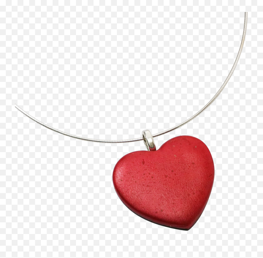 Matte Red Heart Pendant - Medium Emoji,