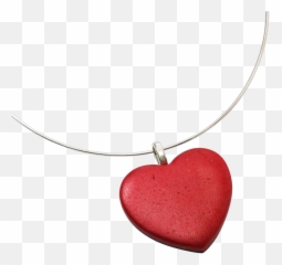 Matte Red Heart Pendant - Medium Emoji,