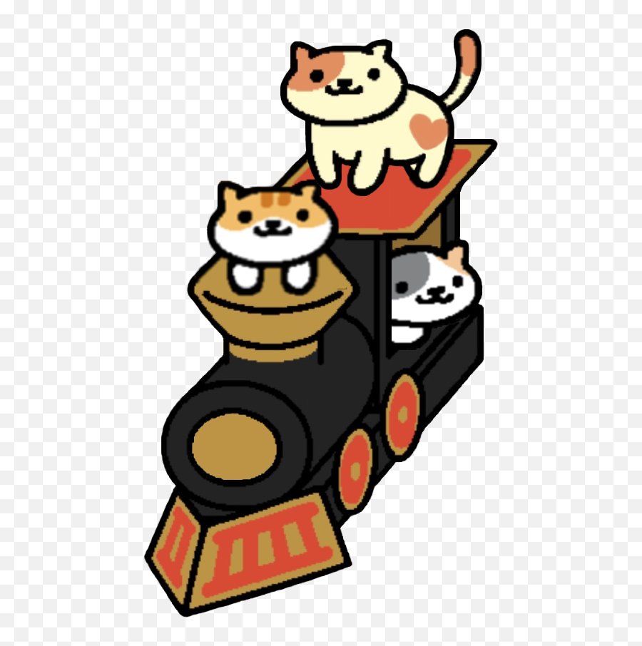 Neko Atsume Train Clipart - Neko Atsume Cardboard Choo Choo Emoji,Neko Atsume Emoji