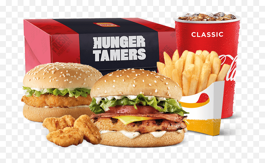 Kids Meals - Hungry Jacku0027s Australia Bacon Deluxe Hunger Tamer Emoji,Hamburger Emojis