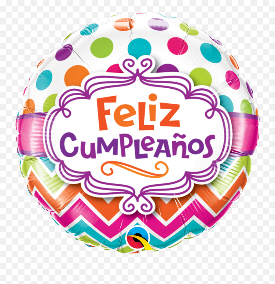 Spanish Language Qualatex Foil Balloon - Feliz Cumpleaños Diseño Png Emoji,Feliz Cumplea?os Emoji