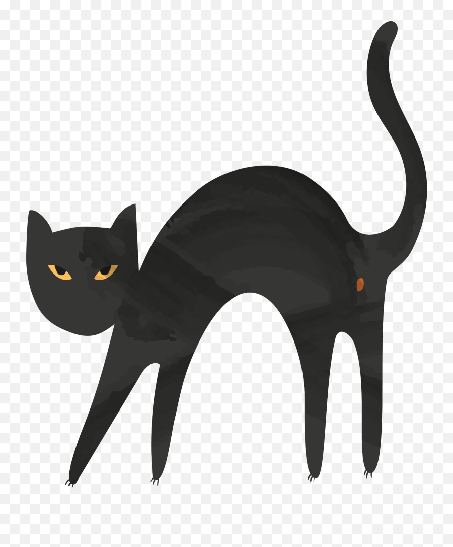 Black Cat Clipart - Black Cat Clipart Transparent Png Emoji,Halloween Cat Emoji