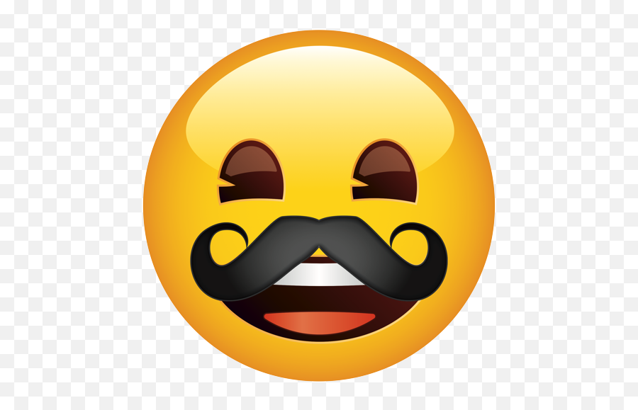 Emoji - Happy,Mustache Emoji