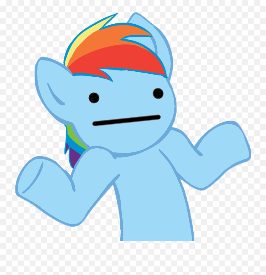 Friendship Is Magic Rainbow Derp Shrug - Mlp Shrug Emoji,Derpy Shrug Emoticon