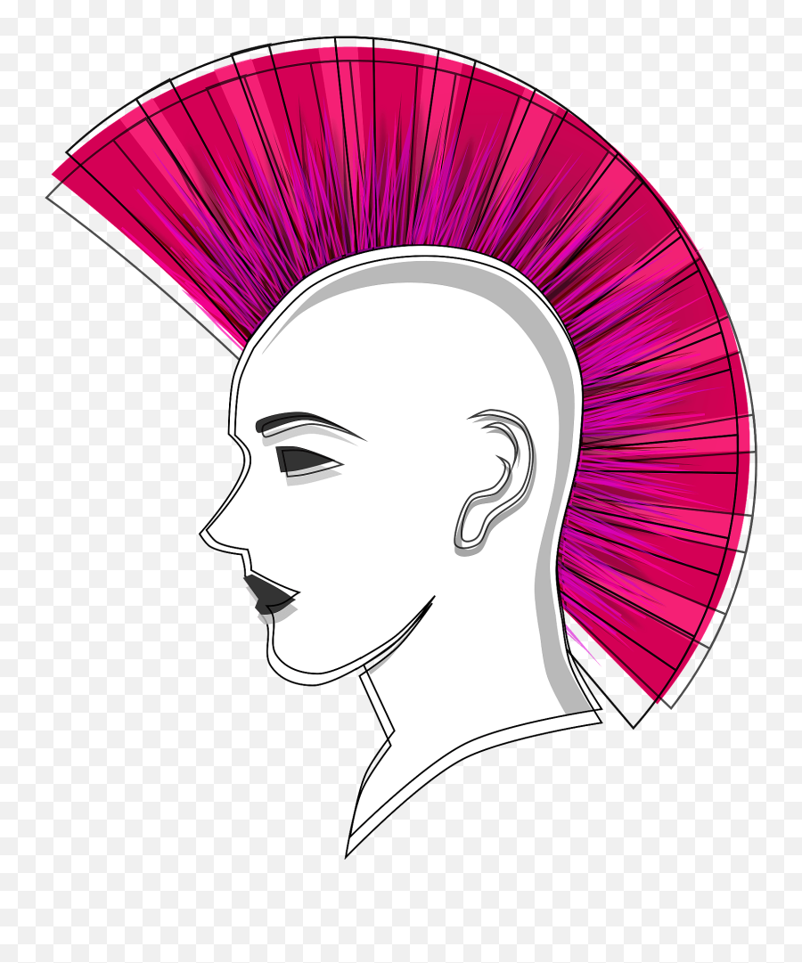 Png Stylised Punk Pink Mohawk - Punk Subculture Emoji,Mohawk Emoji
