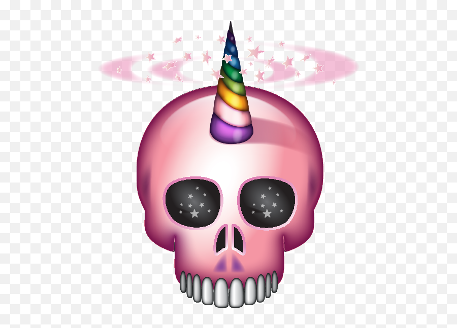 Emoji U2013 The Official Brand Pink Skull Unicorn - Party Hat,Skull & Acrossbones Emoticon