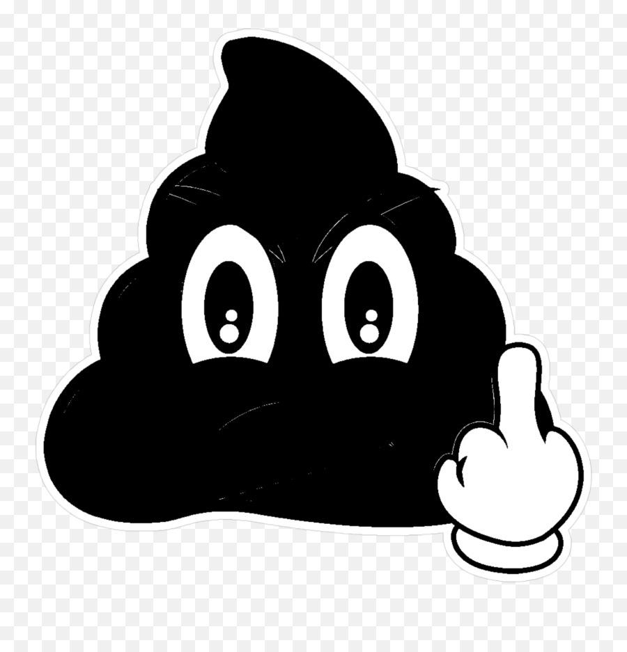 Mq Black Fuckyou Emojis Emoji Sticker - Poop Emoji,Cartoon Black Emojis