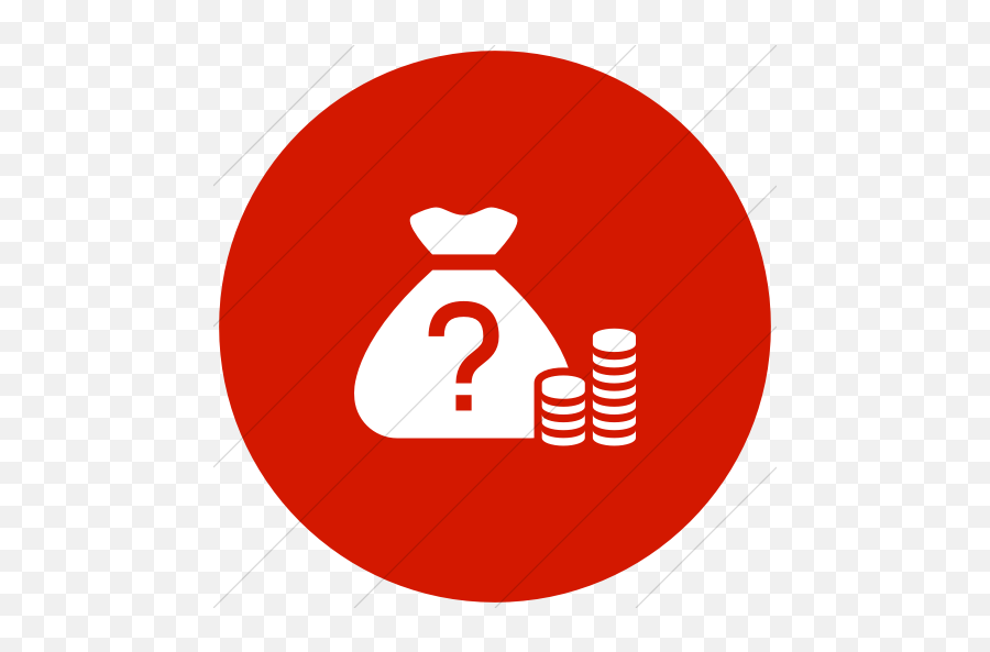 Iconsetc Flat Circle White On Red Iconathon Dark Money Icon - Money Icon Png Red Emoji,