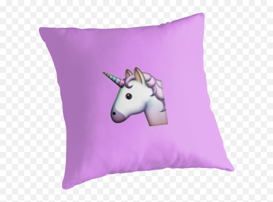 Unicorn Throw Pillows By Trendzz - Portable Network Graphics Emoji,Unicorn Emoji